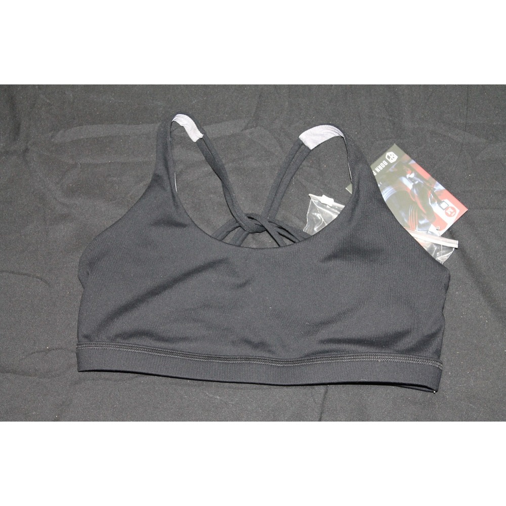 NWT Born Primitive Vitality Sports Bra 2.0 Black Strappy Back Women’s Medium M